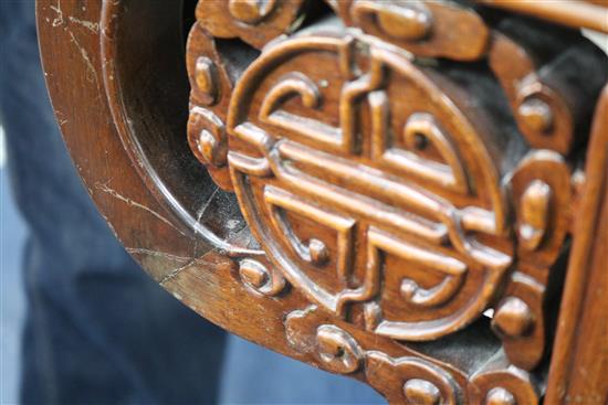 A Chinese carved hardwood altar table W.117cm